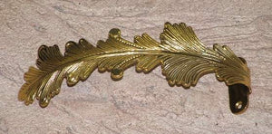 9" Length Solid Brass Leaf Hold Back