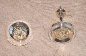 3 1/2" Dia. Rosette Crystal Clear Brass Tie Back